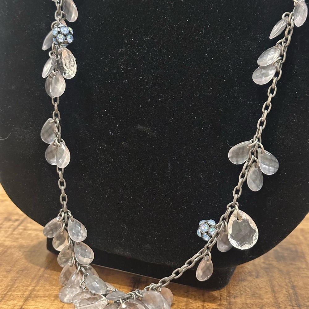 Elegant Silver rhinestone gem Necklace - Picture 3 of 4